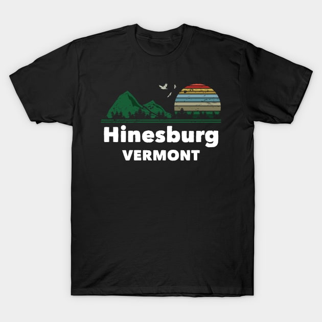 Mountain Sunset Flying Birds Outdoor Hinesburg Vermont T-Shirt by greenrepublicmerch